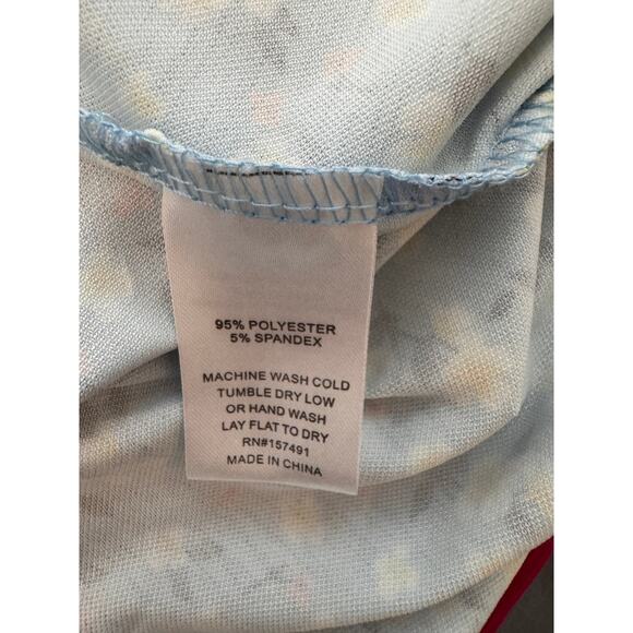 NEW BLOOMFIELD Blue Floral Smocked Cropped Blouse Top Size L - Picture 5 of 5